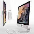 Apple iMac Desktop Computer With Scenic Mountain Wallpaper And Wireless Keyboard Mouse
