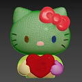 Cute Hello Kitty Inflatable Toy With Red Bow Yellow Top And Red Heart