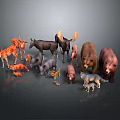 Various Wildlife Animal Figurines Collection Featuring Deer Bear Wolf Fox And Chicken Models