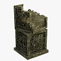 Traditional Ceramic Vessel With Intricate Carvings And Ancient Totem Patterns