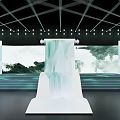 Modern Stage Design Featuring Waterfall Projection Steps And Background Screens 3d model