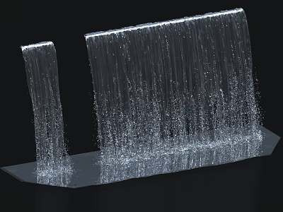 Garden Ornament Water Curtain Feature With Transparent Design And Flowing Water 3d model