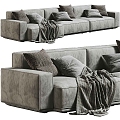 Corner sofa multi-person sofa sofa leisure sofa pillow L-shaped sofa 3d model