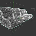 Modern Sofa and Coffee Table Set with Blue Purple Gradient Mesh Texture