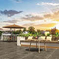 Elegant Wooden Outdoor Sofa Set With Side Table For Cozy Rooftop Terrace Leisure Space