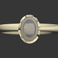 Elegant Silver Ring with Oval Lavender Gemstone and Engraved Logo on Inner Band