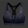Puma Purple Sports Bra With Mesh Panel And Racerback Athletic Design