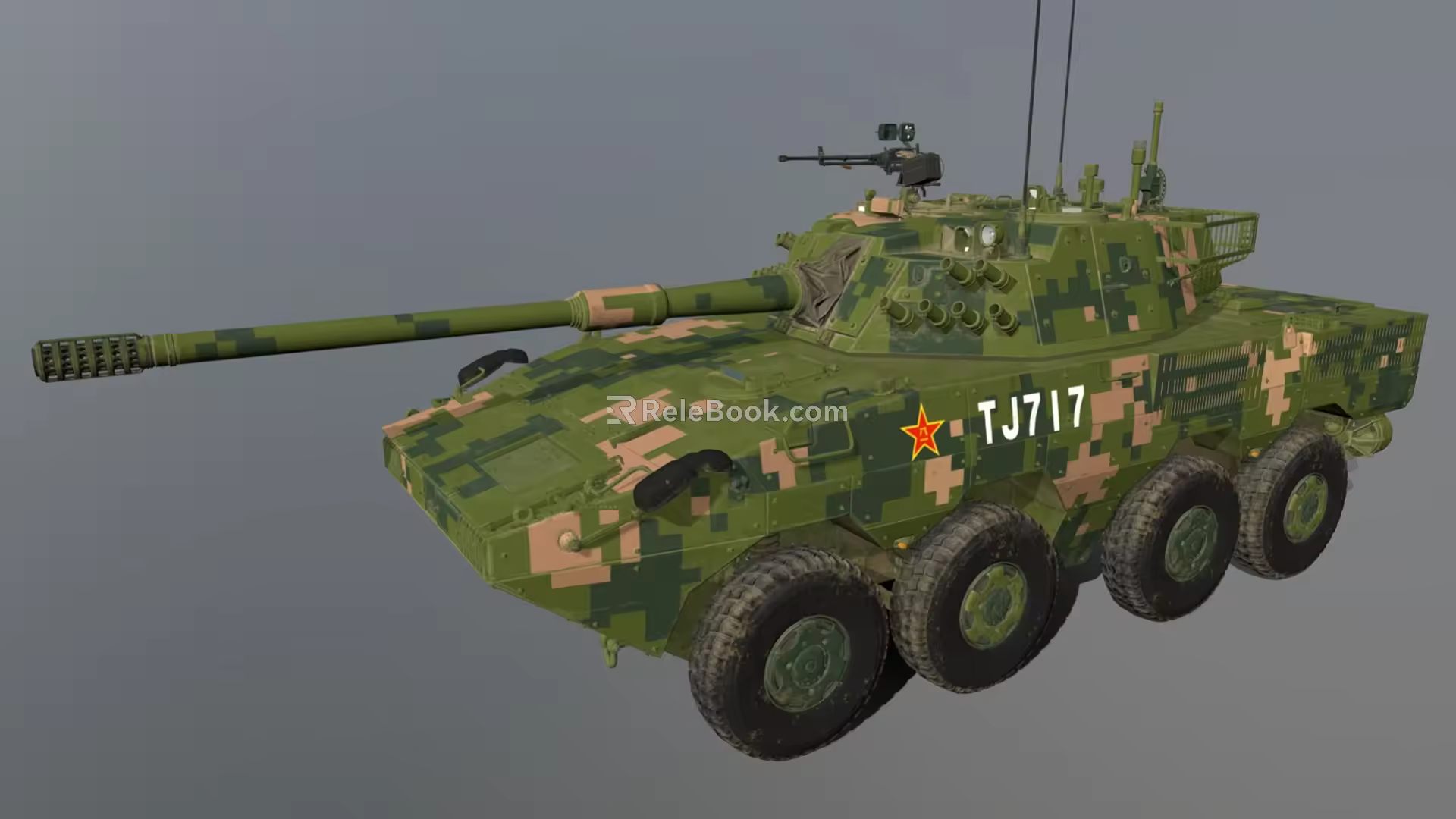 ZLT-11 Wheeled Armored Assault Vehicle Wheeled Tank Armored Vehicle Infantry Fighting Vehicle Low Face Number Low Model Simple Model Game Movie Realistic 3d model