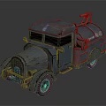 Vintage Blue Tanker Truck With Rusty Metallic Texture And Retro Design