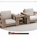 New Chinese Style Single Sofa Leisure Chair Single Chair 3d model