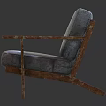 Single Sofa With Gray Fabric Upholstery And Wooden Arms And Legs Design