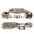 Modern Comfortable Sofa Stools With Matching Sofa And Coffee Table Set 3d model