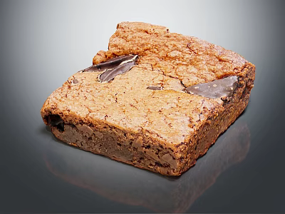 Delicious Fudgy Brownie with Chocolate Chunks on Top Moist Rich Brown Dessert 3d model