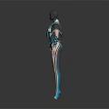 Two Character Costumes In Blue And White With Belt Gloves And Leggings