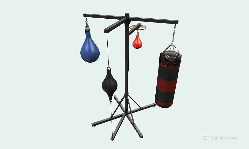 Multi Functional Boxing Training Sports Equipment With Speed Balls And Heavy Punching Bag 3d model 