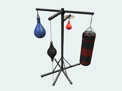 Multi Functional Boxing Training Sports Equipment With Speed Balls And Heavy Punching Bag 3d model