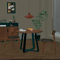 Retro Solid Wood Dining Chairs With Leather Padded Seat For Warm Cozy Home Dining Room