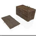 Vintage Wooden Storage Box With Open Lid And Rustic Handcrafted Design