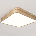 Modern Ceiling Lights With Wooden Frame And Different Shapes White Panel Design 3d model
