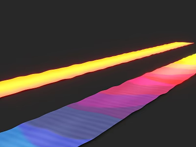 Colorful Gradient Long Strip Garden Ornaments With Vibrant Yellow Orange Pink Purple Blue Hues 3d model