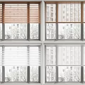 Wooden and White Venetian Blinds Decorating Windows with Urban Background View