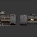 Two Industrial Electric Motors With Metal Casing And Mechanical Parts
