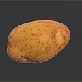 Fresh Yellow Potato with Red Specks on Dark Background and Reflection 3d model