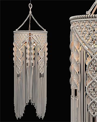 Wind braided chandelier 3d model