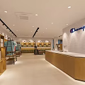 Bright Modern Clothing Store Interior With Hanging Clothes Shelves And Seating Area