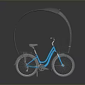 Modern Blue Bicycle With Curved Canopy Front Basket And Sleek Design