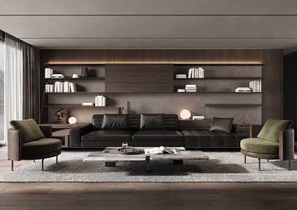 Modern Minotti living room 3d model