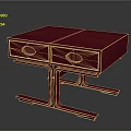 Red Dining Table with Two Drawers and Modern Base Design for Contemporary Home Interior