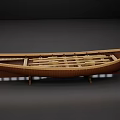 Handcrafted Wooden Boat Model Featuring Detailed Interior Structure And Wooden Frames