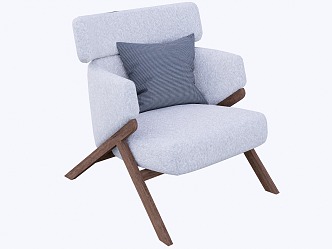 Middle Style Single Sofa Single Chair 3d model