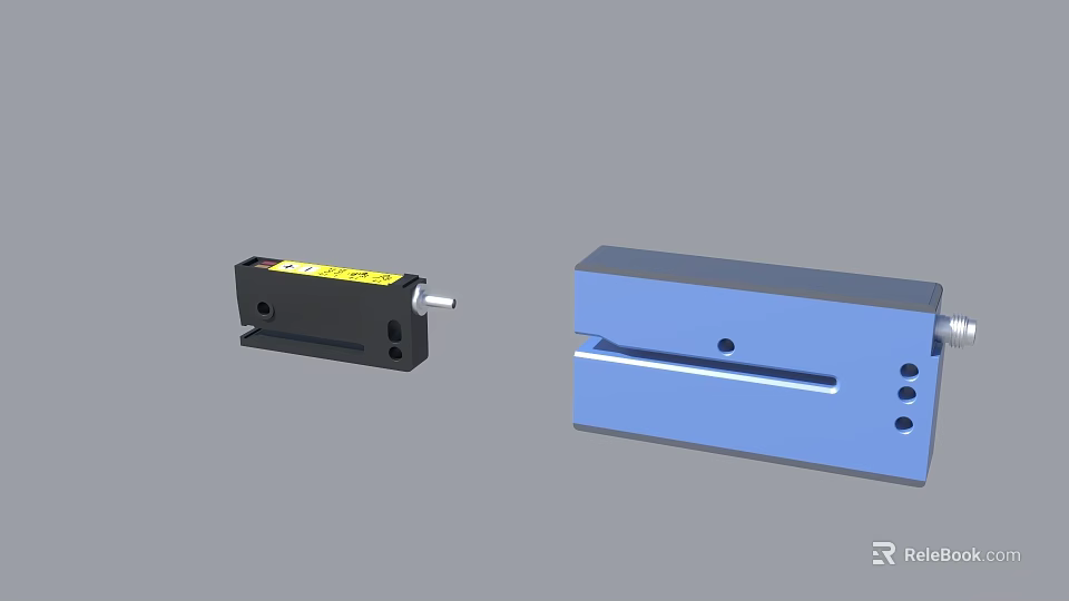 Electronic Appliance Components With Black Connector And Blue Slotted Electrical Part 3d model 