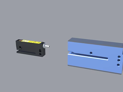 Electronic Appliance Components With Black Connector And Blue Slotted Electrical Part 3d model