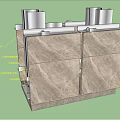 Structural Building Component With Outer Panel Insulation Layer And Support Structure 3d model