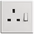 White Modern Switch Panel With Light Switch And Power Socket Design 3d model