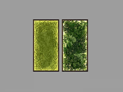 Vertical Framed Green Plant Wall With Different Green Tones For Interior Decoration 3d model