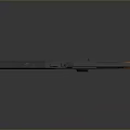 Futuristic Sci Fi Gun with Sleek Gray Body and Orange Accent Details