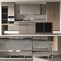 Modern Kitchen Interior Design With Gray Cabinets Island Counter And Stainless Appliances