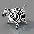 Adorable Plump Zebra Doll Featuring Black And White Stripes Shiny Surface Design
