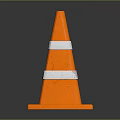 Orange High Visibility Traffic Cone With Reflective Stripes And Square Base