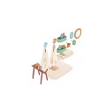Practical Laundry And Daily Essentials With Towels Toiletries Slippers Storage Racks And Mirror