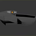 Futuristic Gray Spaceship 3D Model With Green Glowing Lines And Cockpit Design