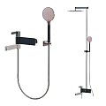 Modern Chrome Shower Faucet With Handheld Sprayer And Fixed Head Design 3d model