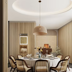 Chinese Restaurant Box New Chinese Restaurant Box Dining Table and Chair Round Table Dining Table and Chair Tableware More than Four Dining Table and Chair 3d model
