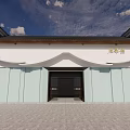Huai Tea House Traditional Architecture Exterior With White Walls And Light Blue Panels