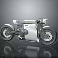 White Modern Motorcycle With Sleek Design Single Seat Exposed Engine And Unique Wheels 3d model