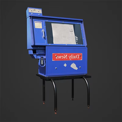 Blue Public Facility With MyCityNews Sign And Information Display Panel 3d model